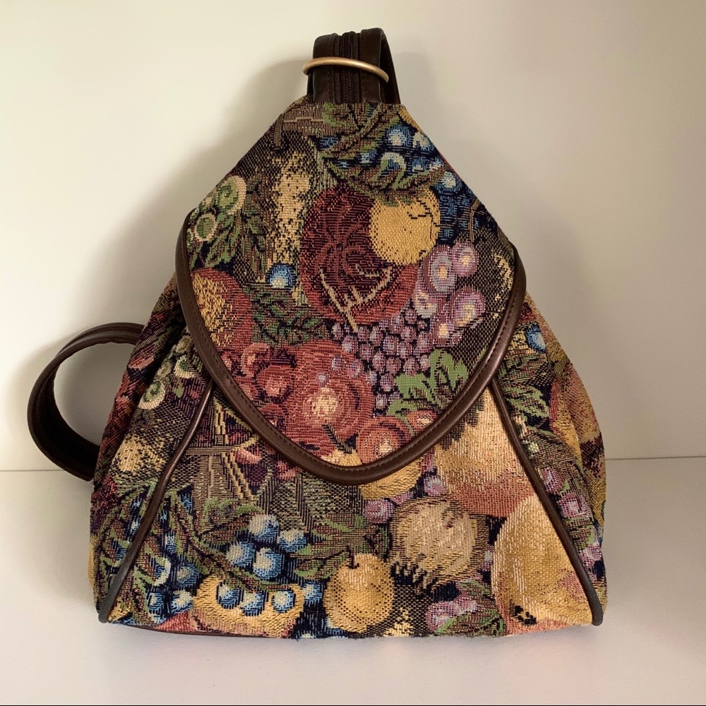 Vintage brocade purse backpack 2 in 1